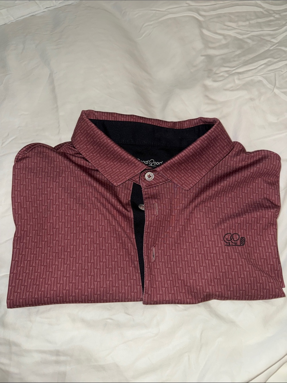 Men's Maroon Good Good Golf Polo Shirt